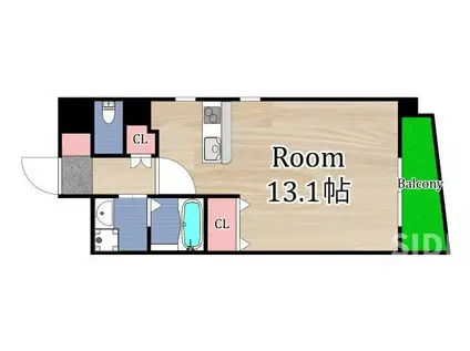 コンブリオエスティー(1K/6階)の間取り写真