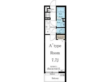 リブリ・パティオ(1K/1階)の間取り写真