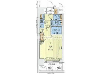 レオンコンフォート大阪ドームシティ(1K/9階)の間取り写真