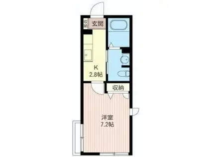 ピノフォリア(1K/1階)の間取り写真