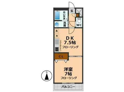 IKS永福(1DK/2階)の間取り写真