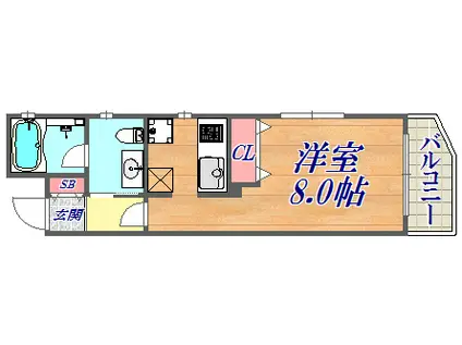 ヴィータ塚本通(1K/8階)の間取り写真