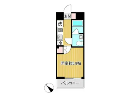 ショーケン レジデンス横浜天王町(1K/6階)の間取り写真