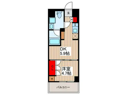 セジョリ墨田イーストIII(1DK/9階)の間取り写真