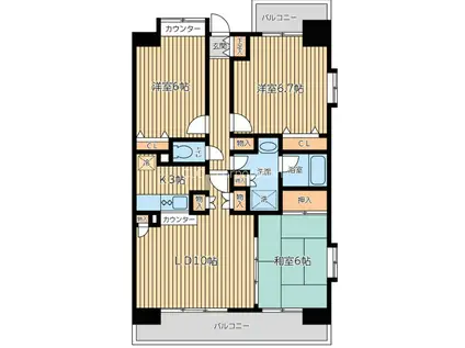 CITY SPIRE西葛西(2SLDK/4階)の間取り写真