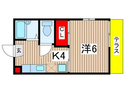 エスペランサ綾瀬(1K/1階)の間取り写真