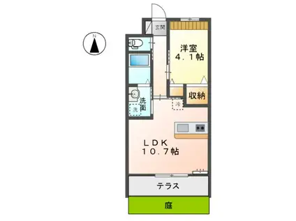 サン・ドゥーズ 湘南(1LDK/1階)の間取り写真