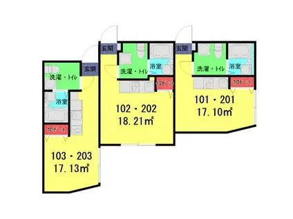 ヴィラ―ト新柴又(ワンルーム/2階)の間取り写真