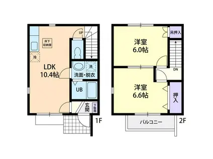 オ・ソレイユ(2LDK/1階)の間取り写真