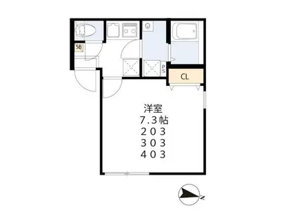 GRACE MINOWA(1K/3階)の間取り写真