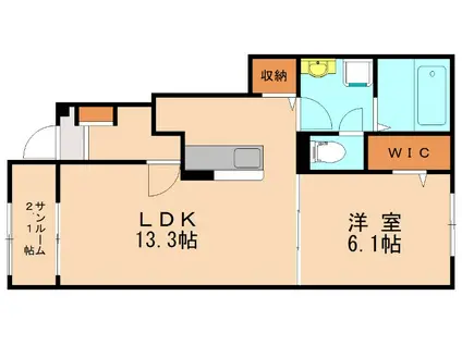 フルール レジデンスII(1LDK/1階)の間取り写真