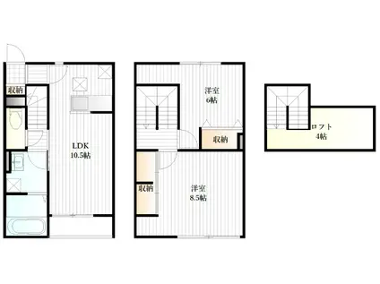 ベルリード愛子東(2LDK/1階)の間取り写真