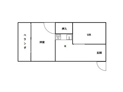 グラスペリアIII(1K/2階)の間取り写真