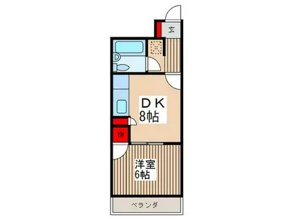 JUN仏子(1DK/2階)の間取り写真