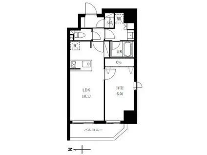 グランジット蔵前(1LDK/8階)の間取り写真