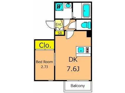 アリュール日吉(1LK/2階)の間取り写真