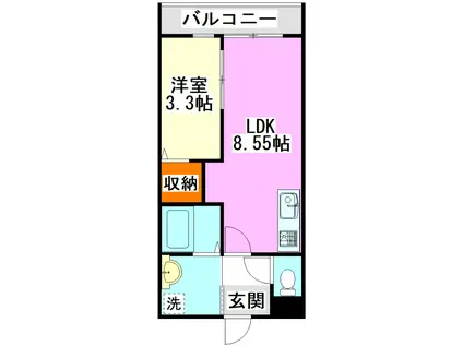 プリメール・シス(1LDK/2階)の間取り写真