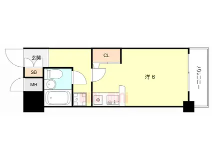 ダイアパレス塚本II番館(ワンルーム/3階)の間取り写真