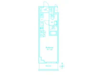アパートメンツ綱島(ワンルーム/3階)の間取り写真