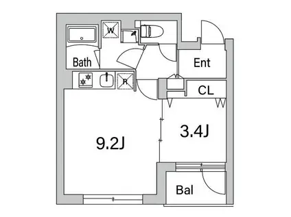 GRANDUO経堂14(1LDK/2階)の間取り写真
