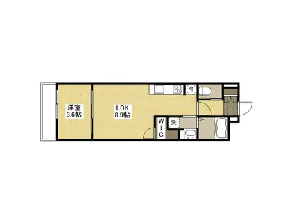 月光西深津壱番館(1LDK/3階)の間取り写真