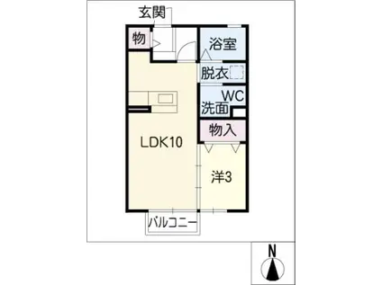 スプランドゥール(1LDK/2階)の間取り写真