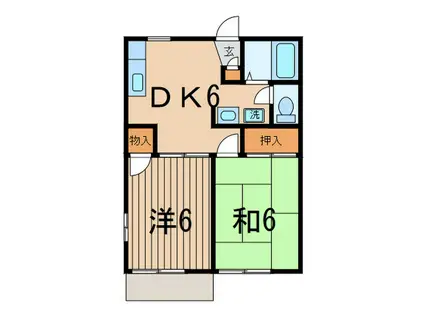 コスモハイム(2DK/1階)の間取り写真