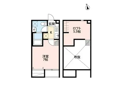 アーバン宮町(1K/2階)の間取り写真