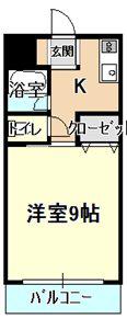 グランドヴィラ松永(1K/2階)の間取り写真