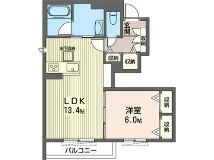 ANLORD碑文谷 PLUS(1LDK/1階)の間取り写真