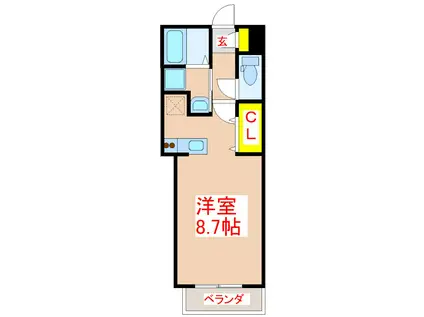 フォルム(ワンルーム/2階)の間取り写真