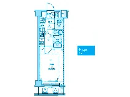 ジェノヴィア練馬高野台(1K/2階)の間取り写真