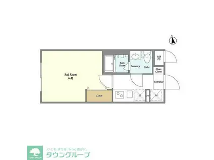 ウェルスクエアイズム上北沢(1K/1階)の間取り写真