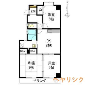 ラ・フォーレ杁ヶ池(3DK/3階)の間取り写真