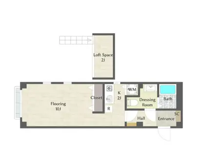 アムハイツ久米川I(1K/2階)の間取り写真