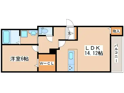 エレアージュ西明石駅前III(1LDK/1階)の間取り写真