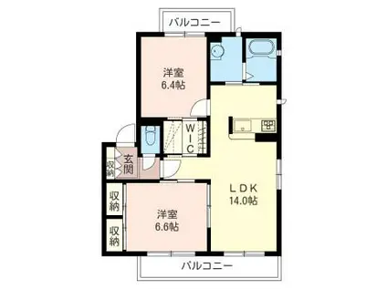 ZEXA横山台I(2LDK/3階)の間取り写真