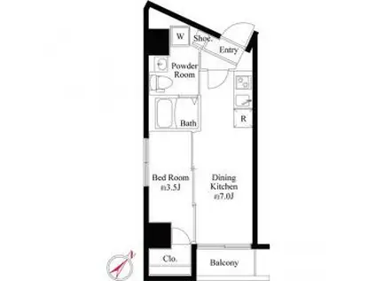 レーヴ スカイツリー 押上(1DK/5階)の間取り写真