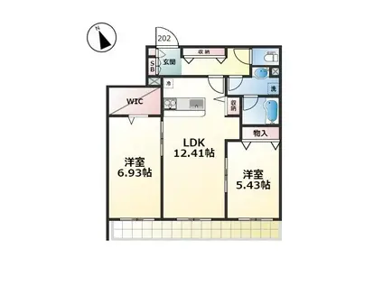 リラフォート(2LDK/2階)の間取り写真