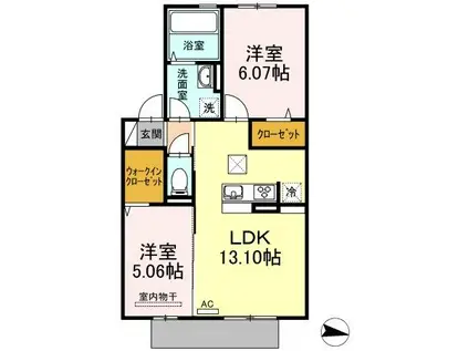 ラヴィベール(2LDK/1階)の間取り写真
