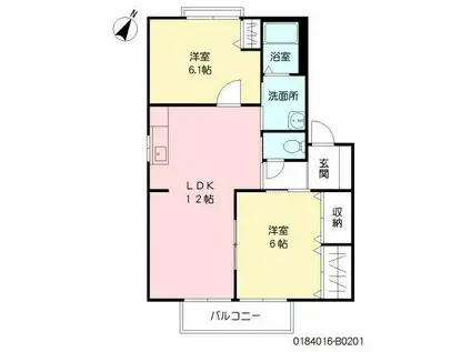 アイナAJ  2棟(2LDK/2階)の間取り写真