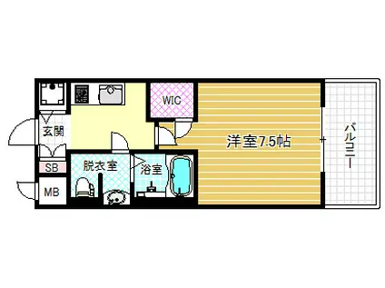 アクロス福島アーバンヒルズ(1K/9階)の間取り写真