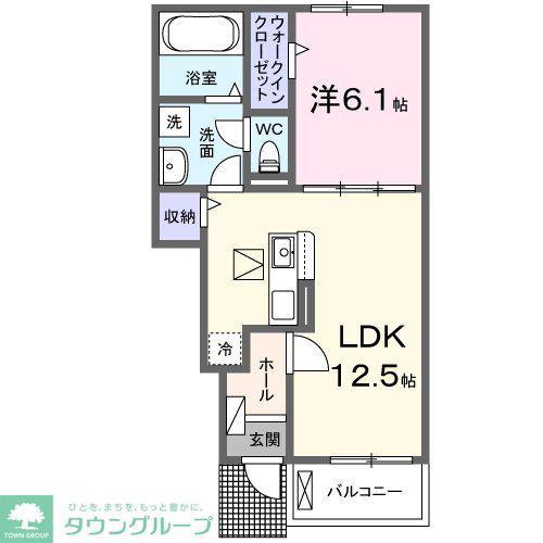 シエルレヴァント(1LDK/1階)の間取り写真