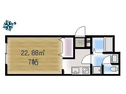AMBITION聖蹟桜ヶ丘II(ワンルーム/1階)の間取り写真