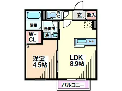 ＪＲ中央線 国立駅 徒歩10分 2階建 築14年(1LDK/1階)の間取り写真