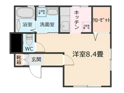 グリーンパール武(1K/1階)の間取り写真