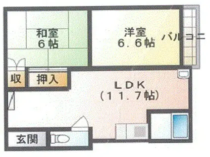 アーク・松浜(2LDK/1階)の間取り写真