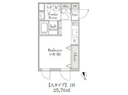 テラブリック南大井 200(ワンルーム/1階)の間取り写真