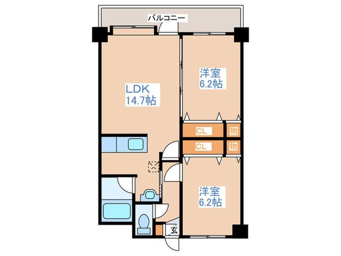 ハイツサン(2LDK/3階)の間取り写真
