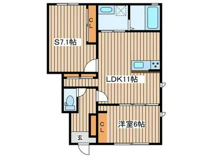 グレイス・フィールド小田原(1SLDK/1階)の間取り写真